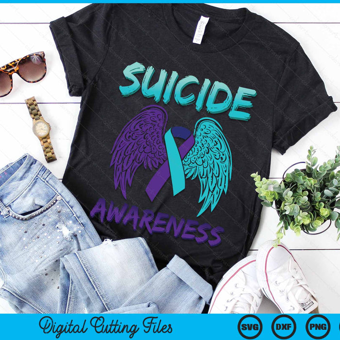 Suicide Awareness Ribbon Wings Suicide Prevention SVG PNG Digital Cutting Files