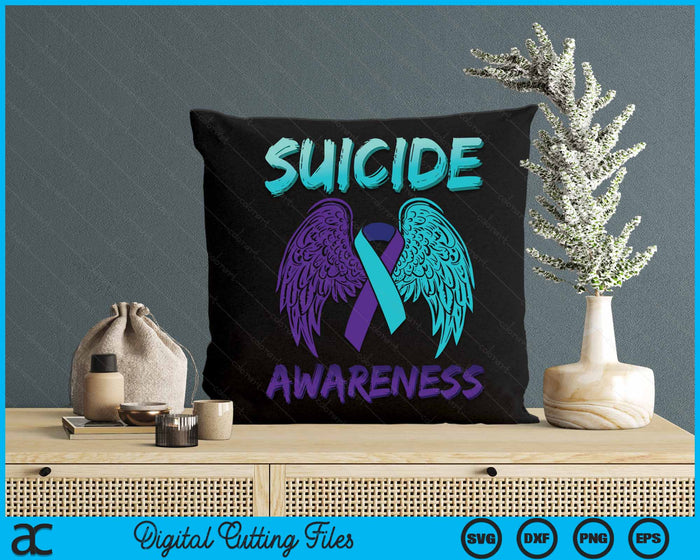 Suicide Awareness Ribbon Wings Suicide Prevention SVG PNG Digital Cutting Files