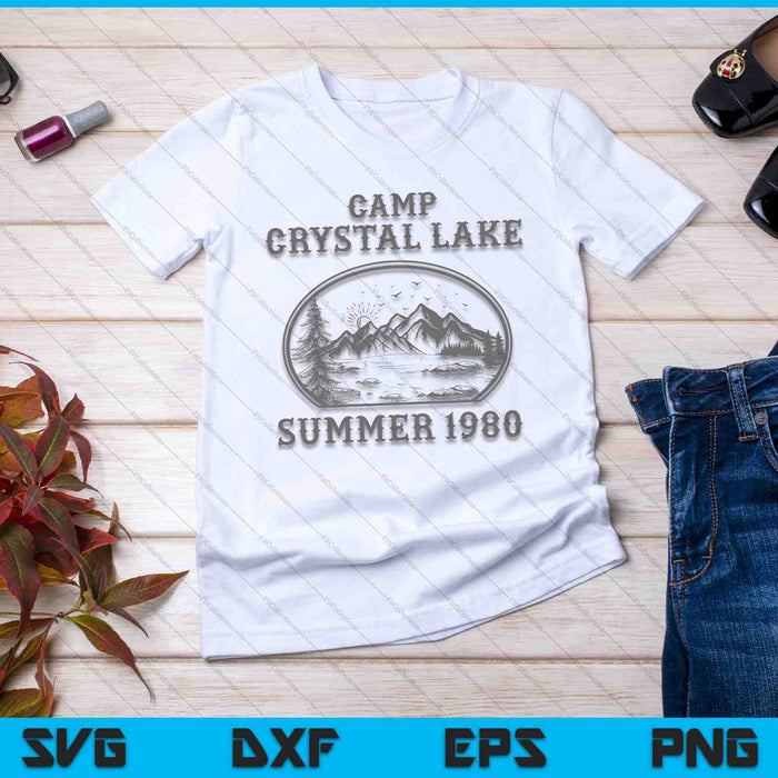Summer Camp Retro 1980 crystal clear lake Halloween Friday SVG PNG Digital Cutting Files