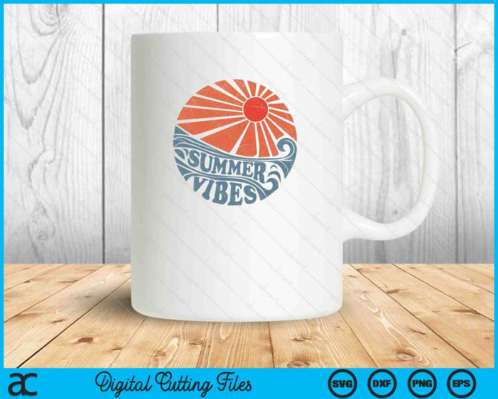 Summer Vibes Vintage Retro 70's Beach Vacation SVG PNG Digital Printable Files