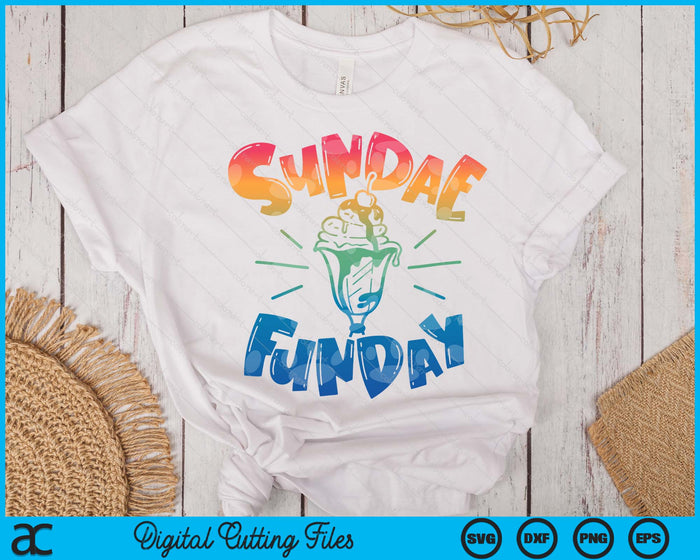 Sundae Funday Ice Cream clipart Summer SVG PNG Digital Printable Files