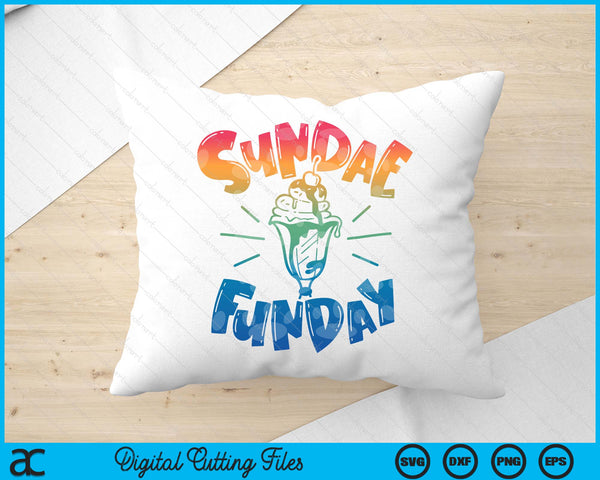 Sundae Funday Ice Cream clipart Summer SVG PNG Digital Printable Files