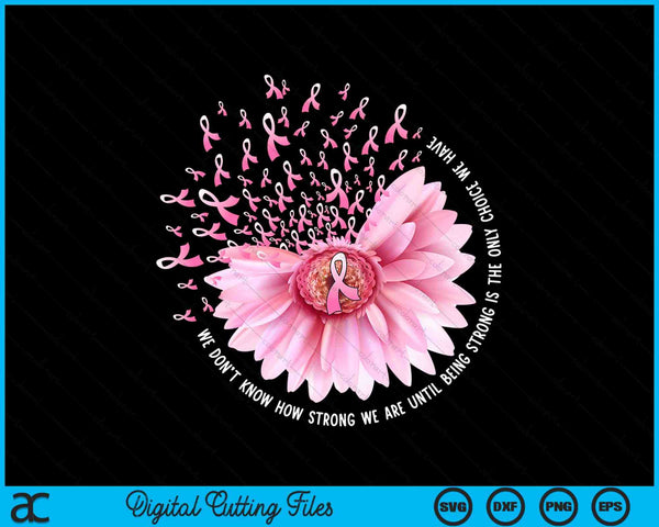 Sunflower breast cancer pink ribbon in October SVG cut file