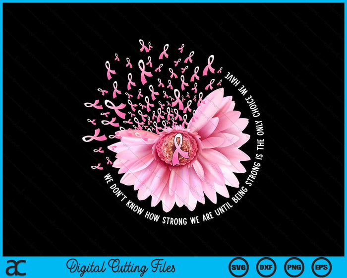 Zonnebloem borstkanker roze lint in oktober SVG PNG digitale snijbestanden