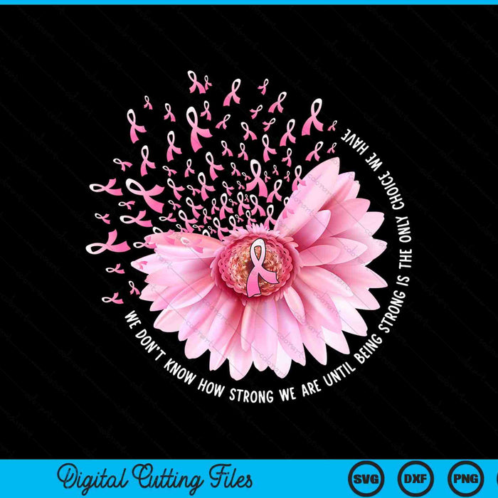 Sunflower breast cancer pink ribbon in October SVG cut file