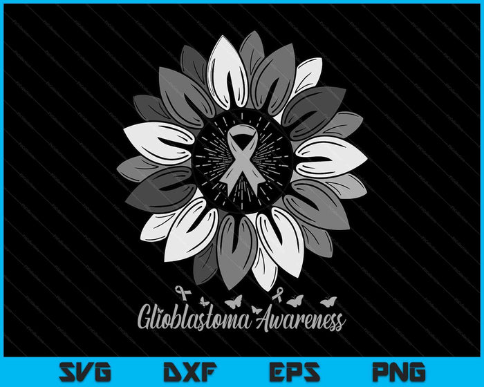 Sunflower Glioblastoma Awareness Month SVG PNG Digital Printable Files