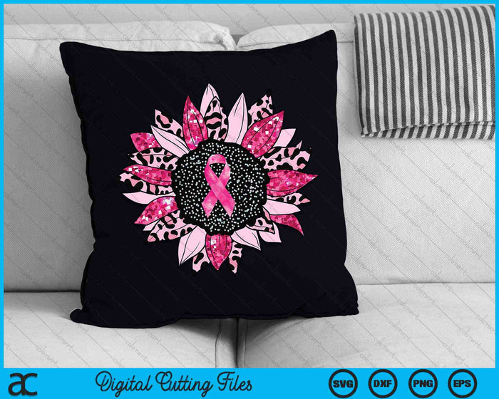 Sunflower Pink Breast Cancer Awareness SVG PNG Digital Cutting Files