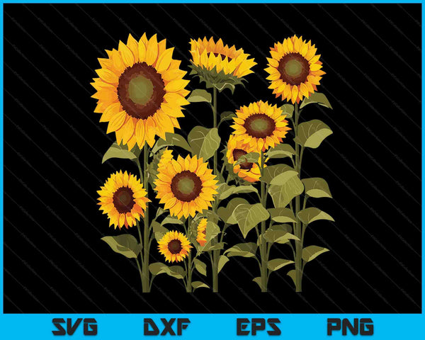 Zonnebloem Wildflower Vintage botanische plant tuinieren SVG PNG digitale snijbestanden