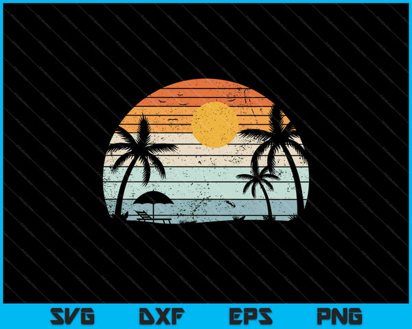 Sunshine Summer Vibes Palmeras Playa SVG PNG Cortar archivos imprimibles