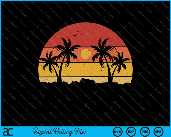 Sunshine Summer Vibes Palmeras Playa SVG PNG Cortar archivos imprimibles