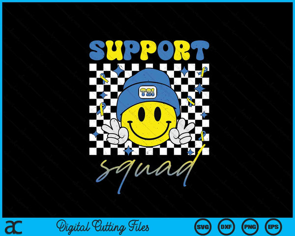 Support squad down syndrome awareness day groovy SVG cut file