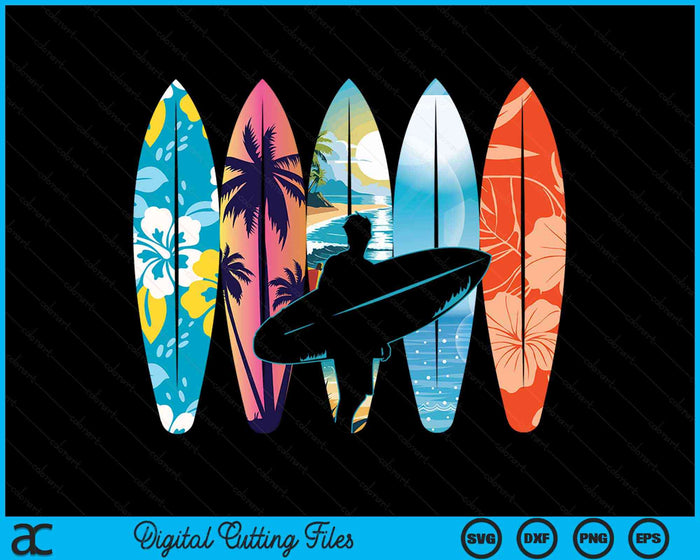 Surfboarder Hawaii Wave Surfing Surfboard Lover Beach Surfer SVG PNG Digital Cutting File