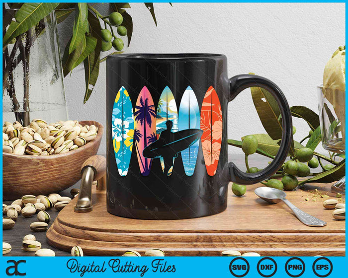 Surfboarder Hawaii Wave Surfing Surfboard Lover Beach Surfer SVG PNG Digital Cutting File