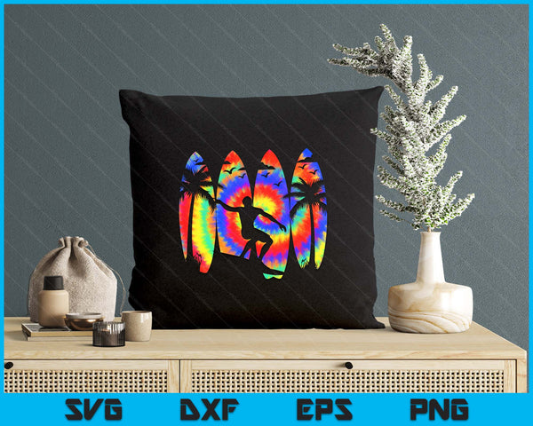 Surfer Surfboard Vintage Surfing Beach Summer Surf Tie Dye SVG PNG Digital Printable Files