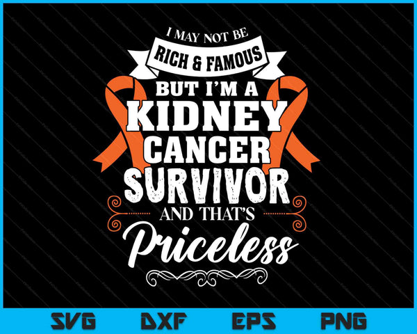 Survivor priceless kidney cancer awareness ribbon SVG cut file