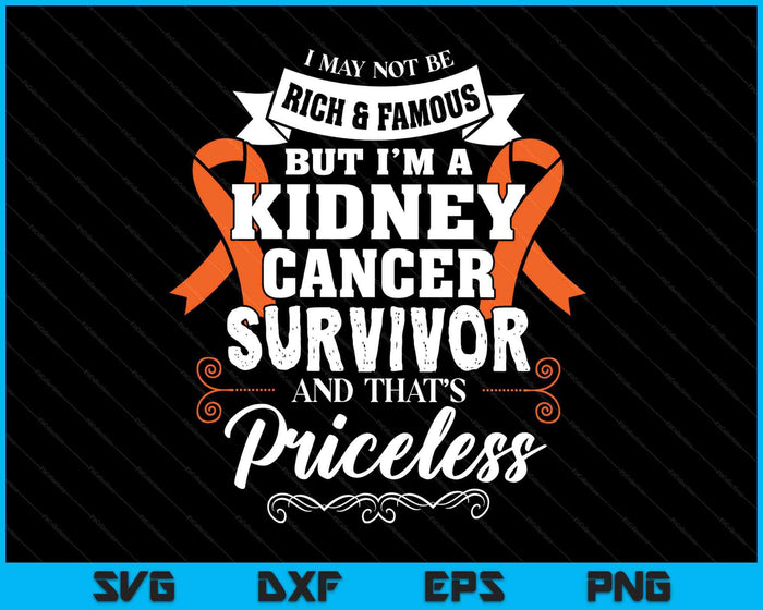 Survivor Priceless Kidney Cancer Awareness Ribbon SVG PNG Digital Printable Files