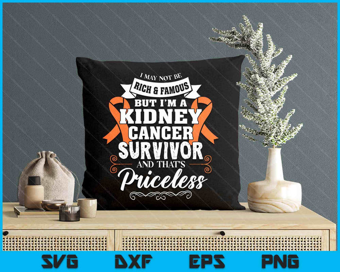 Survivor Priceless Kidney Cancer Awareness Ribbon SVG PNG Digital Printable Files