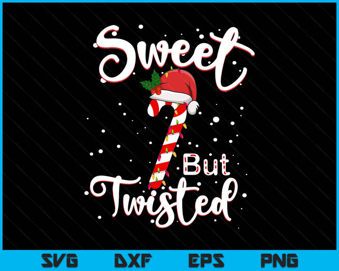 Sweet But Twisted Funny Christmas Candy Cane Xmas Holiday SVG PNG Digital Printable Files