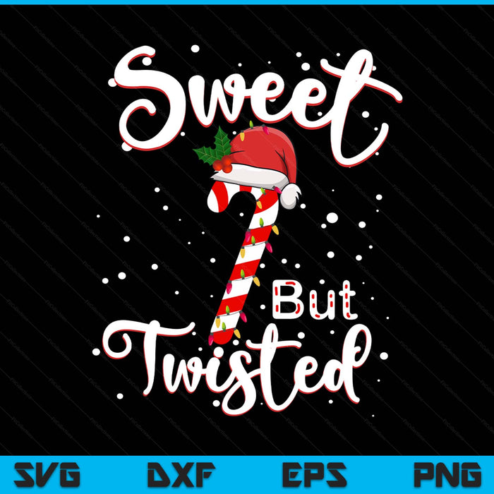 Sweet But Twisted Funny Christmas Candy Cane Xmas Holiday SVG PNG Digital Printable Files