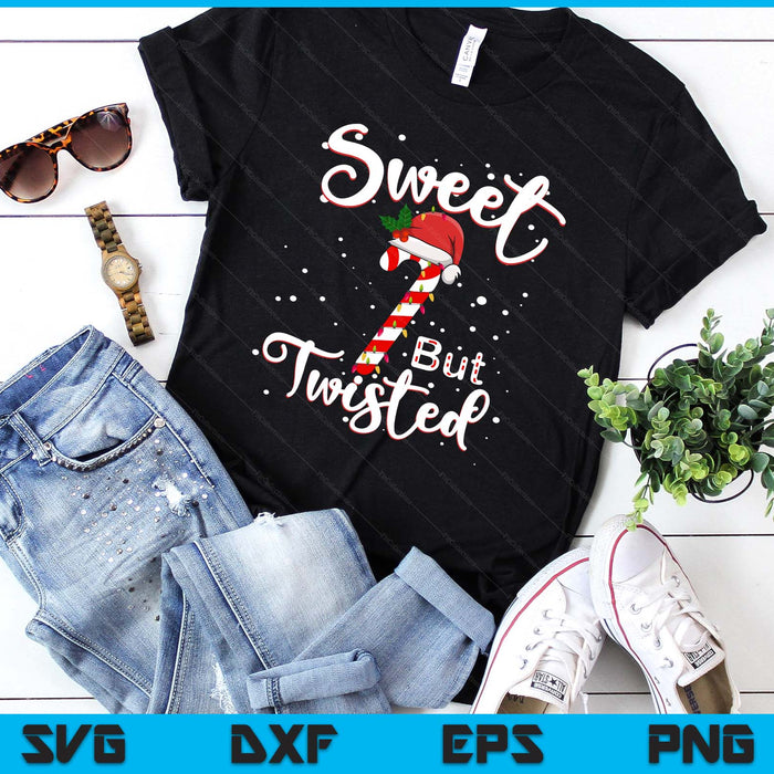 Sweet But Twisted Funny Christmas Candy Cane Xmas Holiday SVG PNG Digital Printable Files