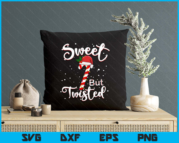 Sweet But Twisted Funny Christmas Candy Cane Xmas Holiday SVG PNG Digital Printable Files