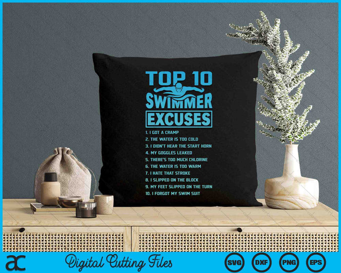 Swimmer Excuses Butterfly Swimming Funny SVG PNG Digital Printable Files