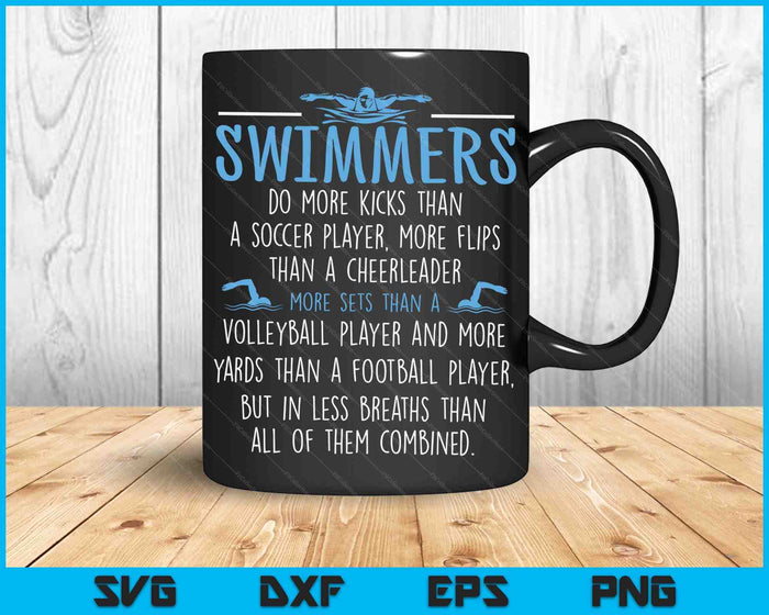 Swimmers Facts Funny Swimming Swim Coach SVG PNG Digital Cutting Files
