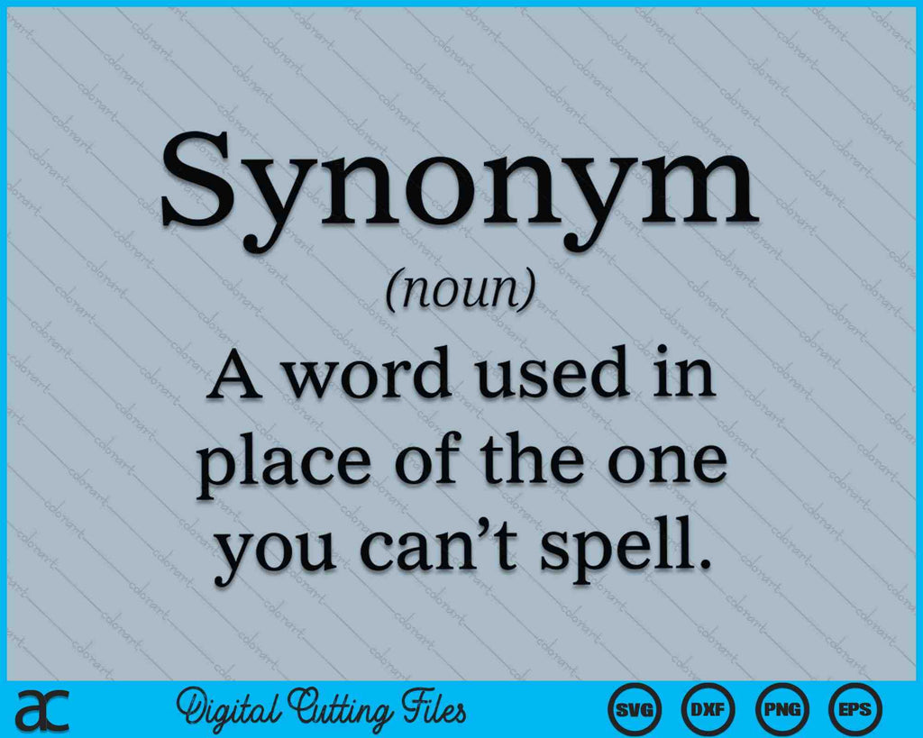 Synonym Definition Funny English Teacher Grammar SVG Cutting Files creativeusarts