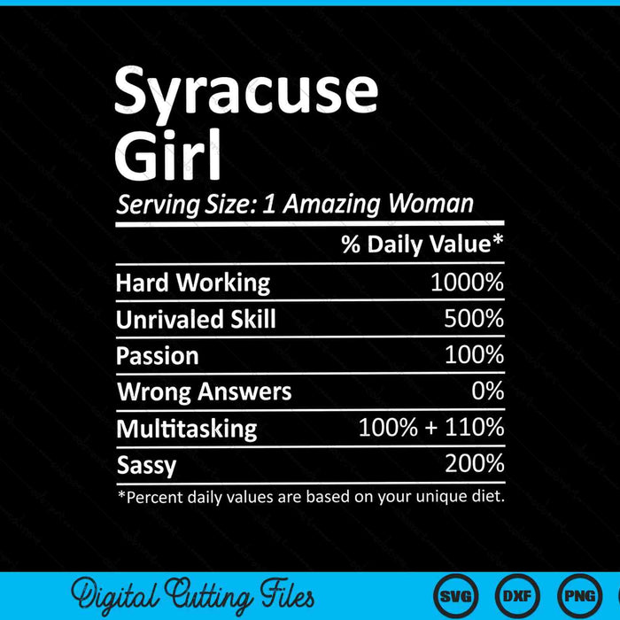 Syracuse Girl NY Estado de Nueva York Funny City Home Roots SVG PNG Cortando archivos imprimibles