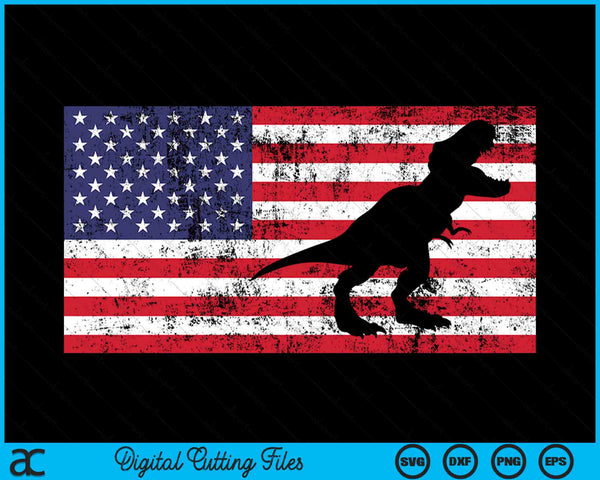 T-Rex American Flag 4th of July Dinosaur SVG PNG Digital Cutting Files
