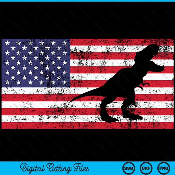 T-Rex American Flag 4th of July Dinosaur SVG PNG Digital Cutting Files