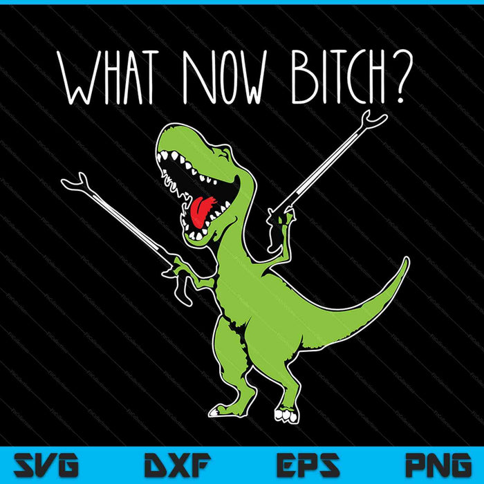 T-Rex Dinosaur What Now Bi.tch Funny Tyrannosaurus Rex SVG PNG Digital Cutting Files