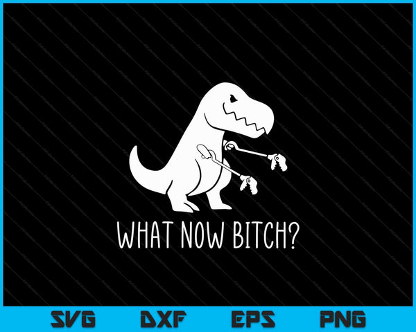 T-Rex Dinosaur What Now Bitch Funny Tyrannosaurus Rex SVG PNG Digital Cutting Files