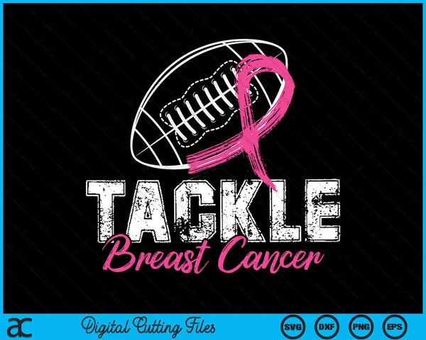 Tackle breast cancer awareness football survivor SVG cut file