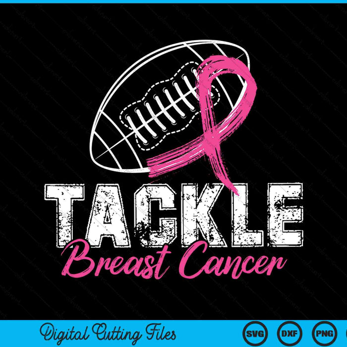 Tackle breast cancer awareness football survivor SVG cut file