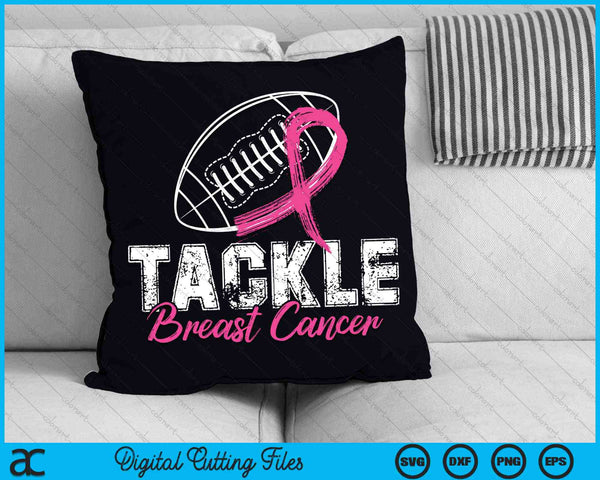 Tackle Breast Cancer Awareness Football Survivor SVG PNG Digital Cutting Files