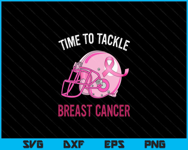 Tackle breast cancer football pink awareness SVG cut file