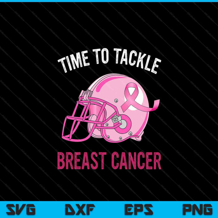 Tackle breast cancer football pink awareness SVG cut file