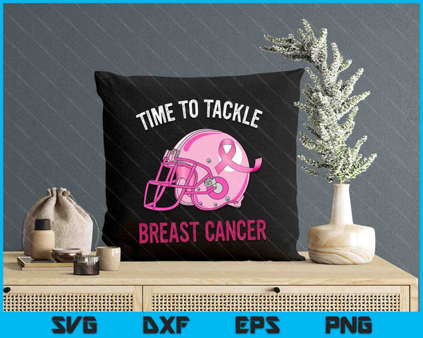 Tackle Breast Cancer Football Pink Breast Cancer Awareness SVG PNG Digital Cutting File