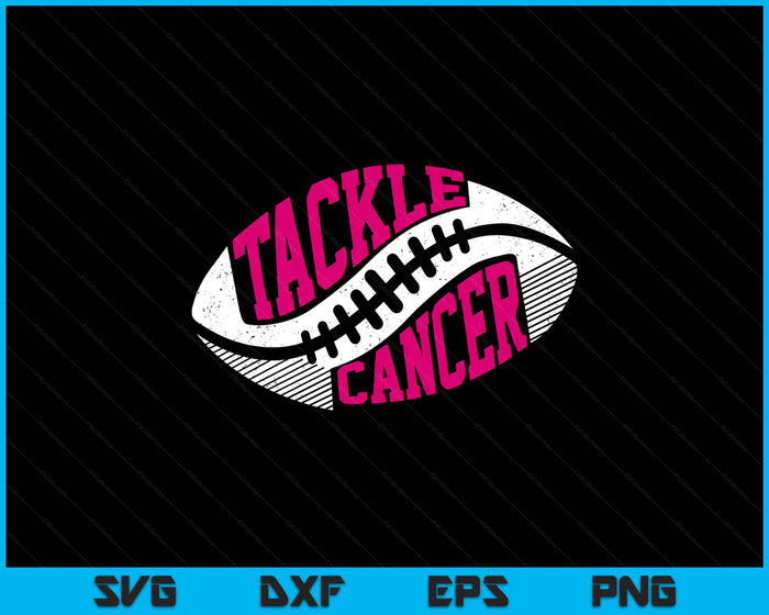 Tackle Football Ball Pink Ribbon Breast Cancer Awareness SVG PNG Digital Printable Files