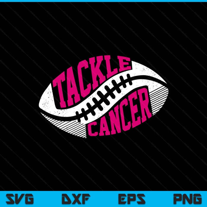 Tackle football ball pink ribbon breast cancer awareness SVG cut file