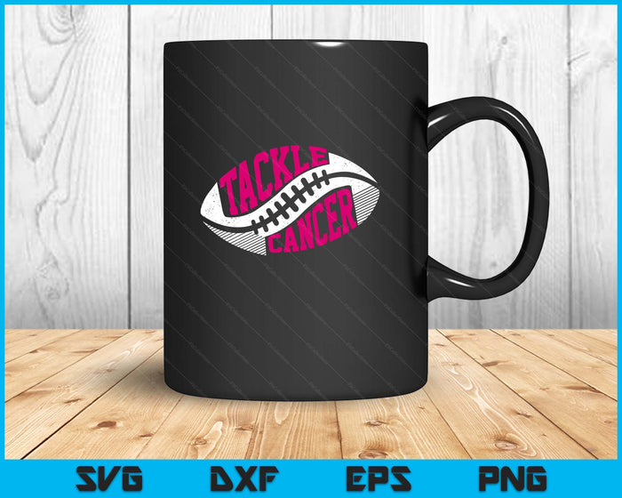 Tackle Football Ball Pink Ribbon Breast Cancer Awareness SVG PNG Digital Printable Files
