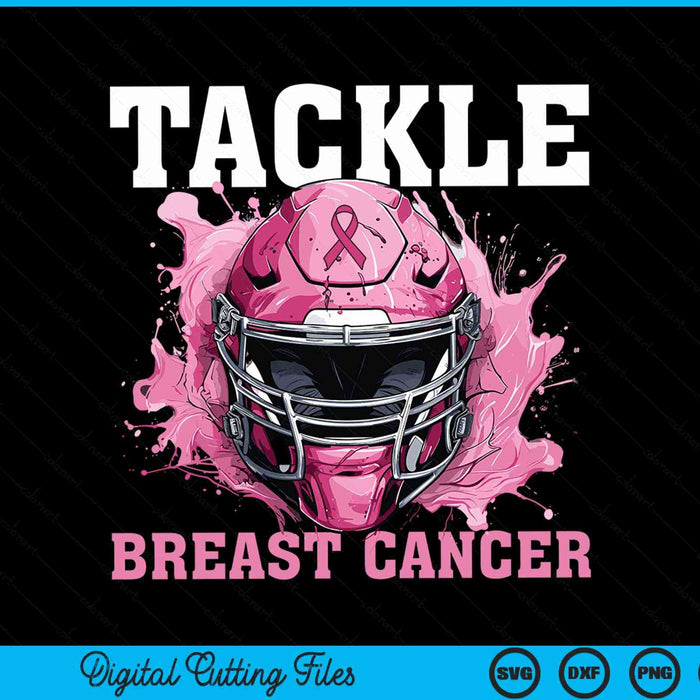 Tackle Football Breast Cancer Awareness Pink Ribbon SVG PNG Digital Cutting File