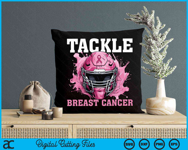 Tackle Football Breast Cancer Awareness Pink Ribbon SVG PNG Digital Cutting File