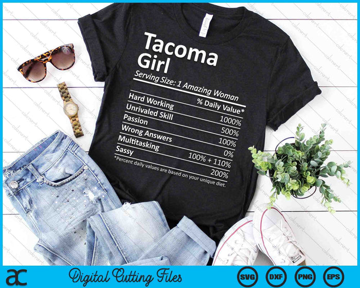 Tacoma Girl WA Washington State City Home Roots SVG PNG digitale snijbestanden