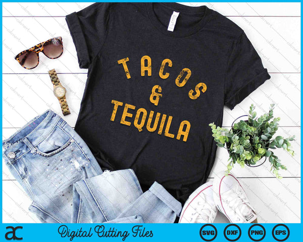 Taco's &amp; Tequila grappige Taco minnaar zeggen slogan SVG PNG digitale afdrukbare bestanden
