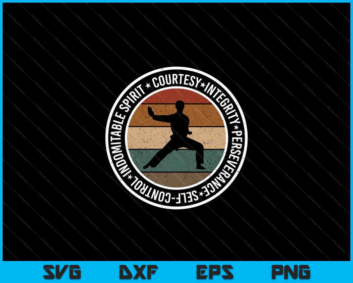 Taekwondo 5 principes Martial Arts Taekwondo Uniform SVG PNG digitale snijbestanden