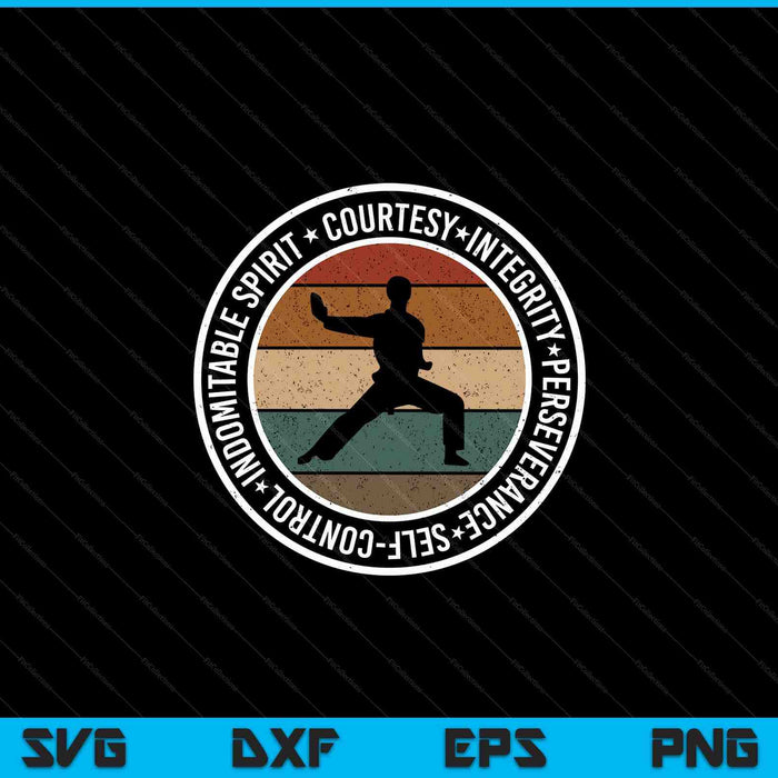 Taekwondo 5 tenets martial arts taekwondo uniform SVG cut file