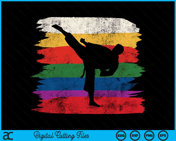 Taekwondo riemen silhouet noodlijdende vechtsporten SVG PNG digitale snijbestanden