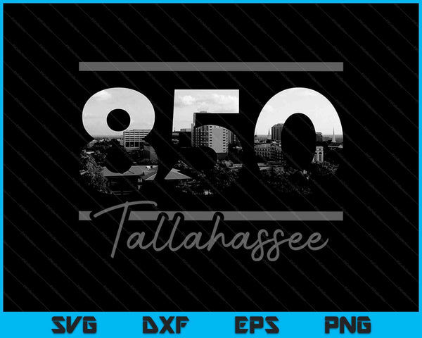 Tallahassee 850 Area Code Skyline Florida Vintage SVG PNG Cutting Printable Files